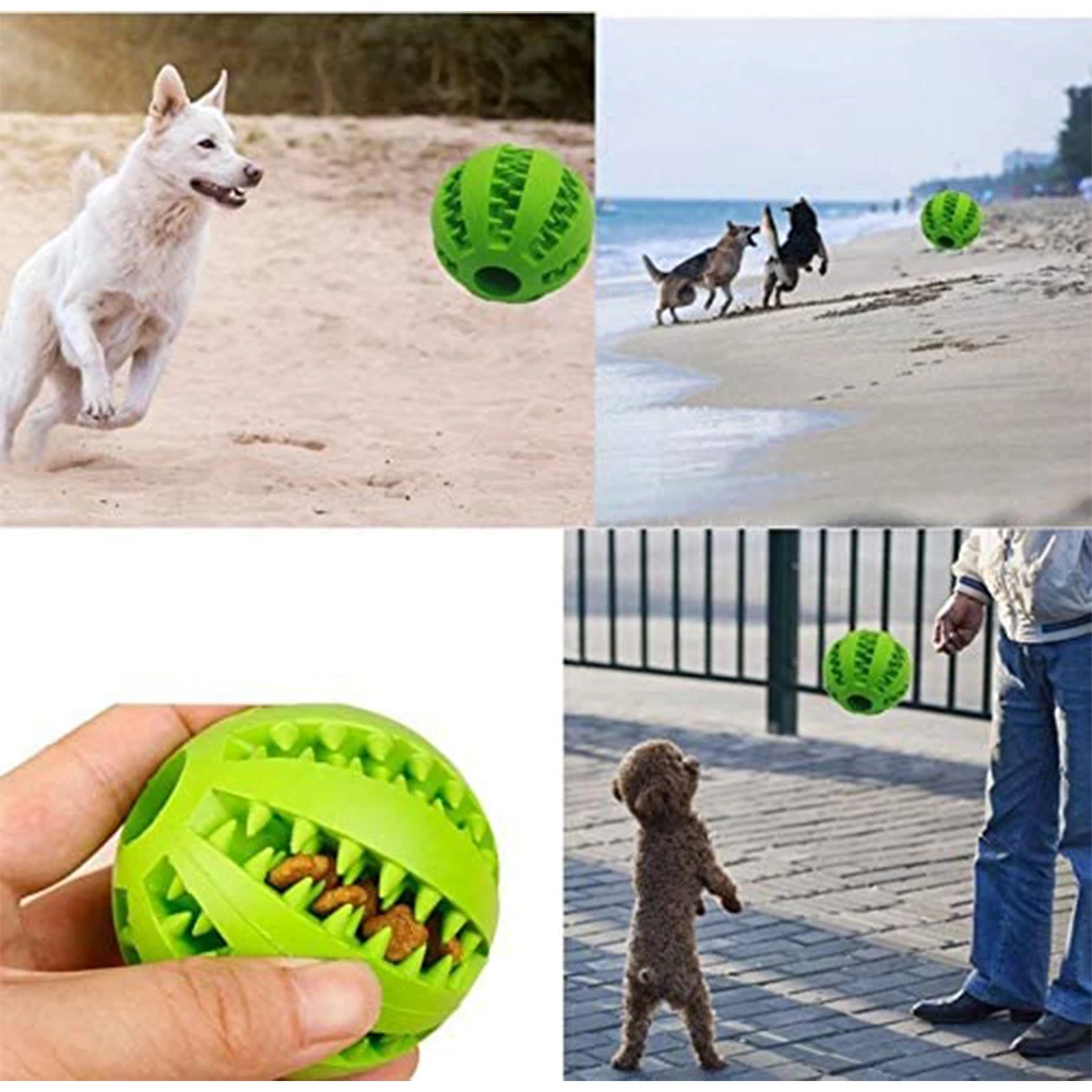 Dog Toys Rubber Ball Tooth Cleaning Snack Ball Toy For Puppies Large Dogs