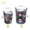 Custom Tanjiro Kimetsu No Yaiba Manga Laundry Basket Collapsible Clothes Storage Bin Kimestu No Yaiba Anime Manga Baby Hamper 6