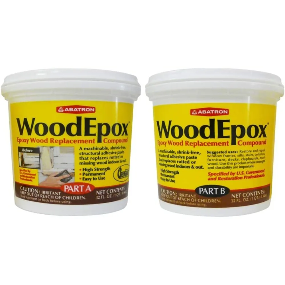 2 Quart 2-Part Structural Epoxy Adhesive Filler Wood Filler Putty REPAIR DAMAGED WOOD EASY TO USE NO SHRINKING OR CRACKING