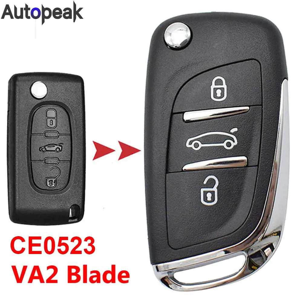 

Car Key Shell Case Fob Upgrade Modified HU83 Blade For Citroen C2 C3 C4 C8 Dispatch Peugeot 207 307 308 3008 5008 807 VA2 Blade