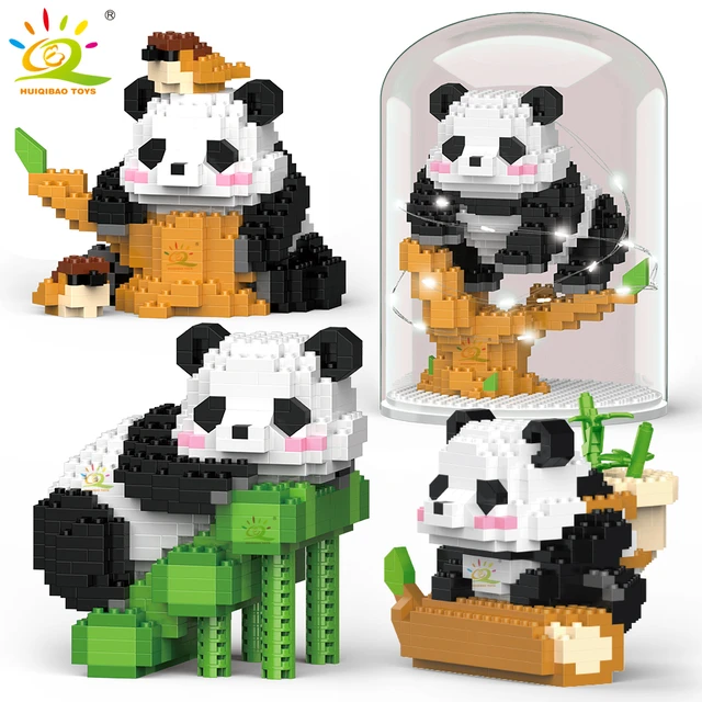 HUIQIBAO Mini Cute Panda Micro Building Blocks 3D Diamond Model Animals  Bricks DIY City Construction Toys for Children Kids Gift - AliExpress