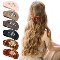Oval Flat Hair Clips for Women Fashion Hair Accessories Leopard Matte Curved Flat Styling Barrettes Women Girls Unique Gifts New