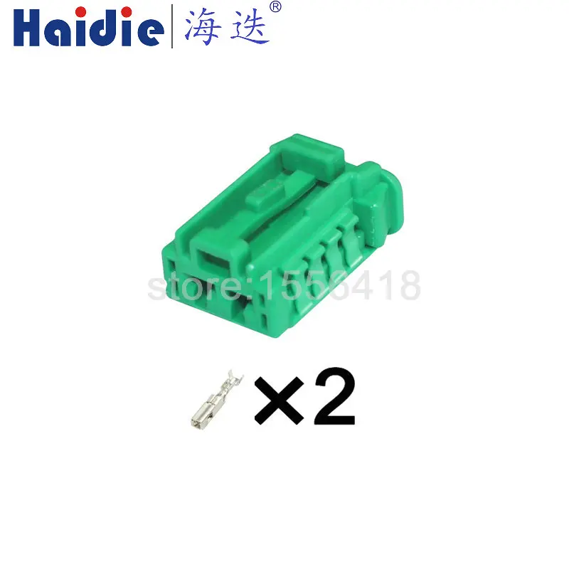 1-100 sets 2pin Flame retardant plug 2.8series auto wire harness green modified connector