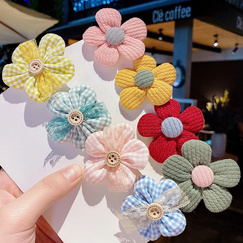 1PCS Children's Flower Hairpin Headwear Baby Hairpin Korean Princess Girl Side Card Little Girl Bangs Hairpin Hair Accessories ins birthday thank you simple bronzing greeting card flower shop companion gift holiday message card