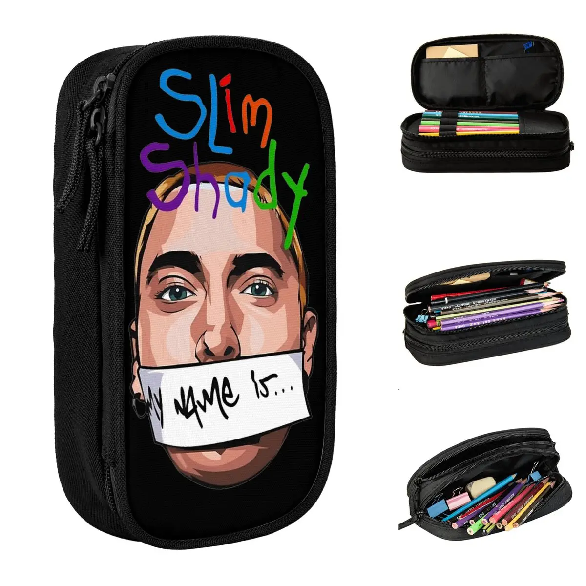 Eminem Tutt The Death Of Slim Shady Pencil Cases Pen Holder Bag Kids Big Capacity Students School Gifts Pencilcases