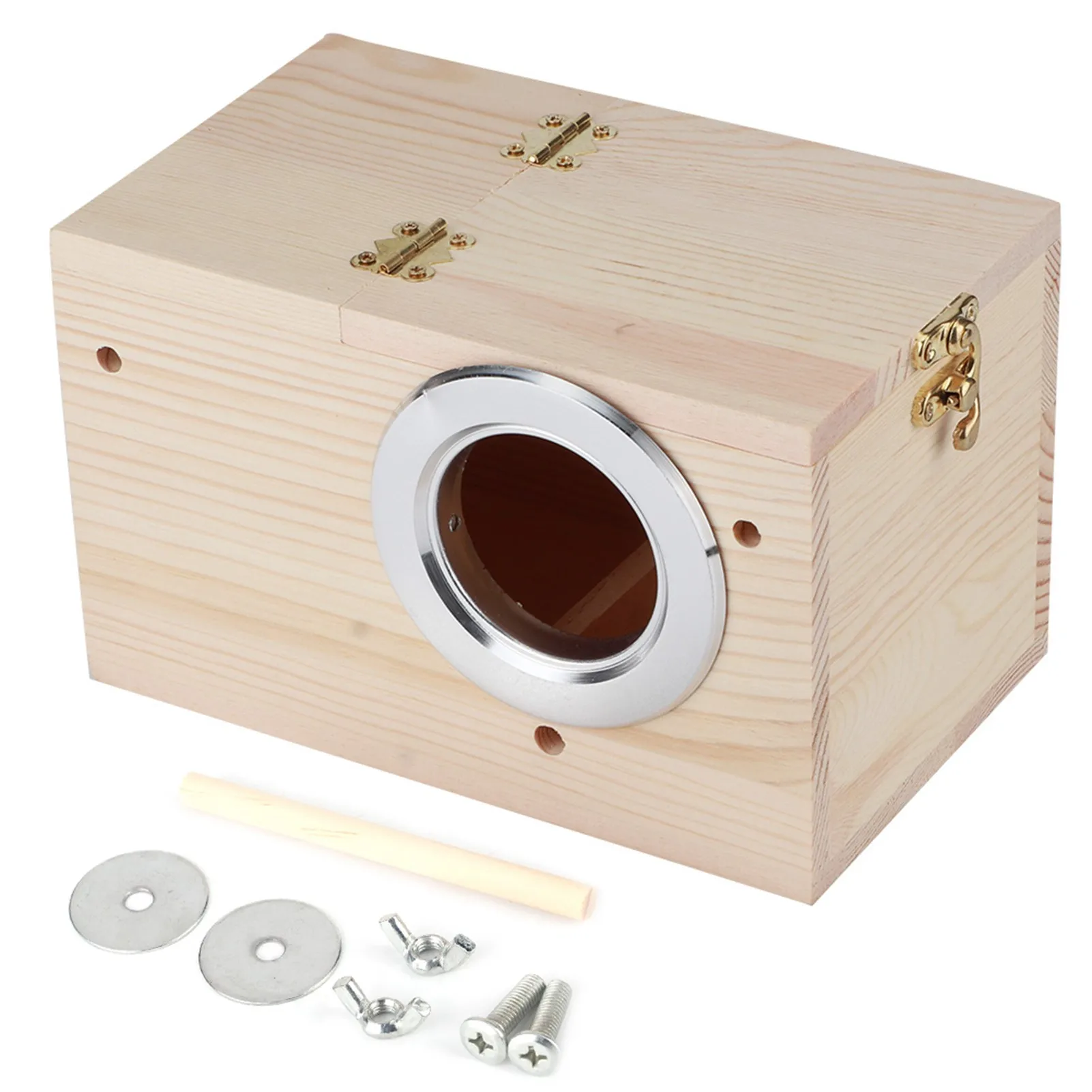 Wood Bird House 12x12x19.5cm Pet Incubation Breeding Box Parrots Small Birds Outdoor Garden Decoration Pet Accessories