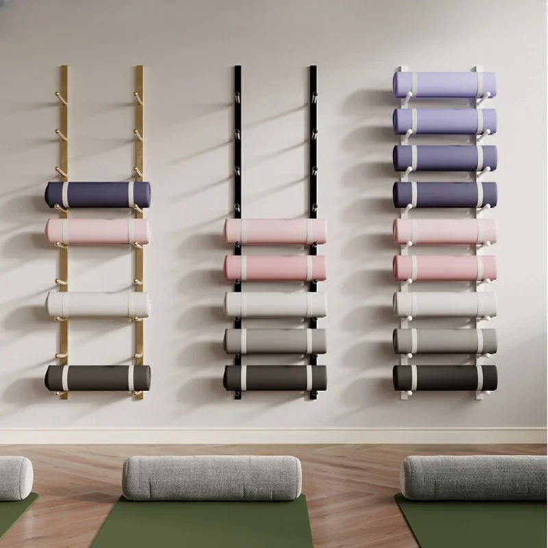 ヨガマットホルダー 壁掛け木製 フォームローラー ピラティスマット