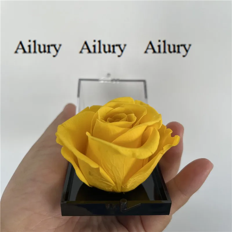 Beautiful Orange Artifical Flower Square Display Box High Transparent Imitation Glass Acrylic Decorative Rose Gift Christams ornament crafts,miniature figurines,resin ornaments,miniature ornament,resin crafts,crystal ornament,crystal stone ornament,glass ornament,artificial flower toys