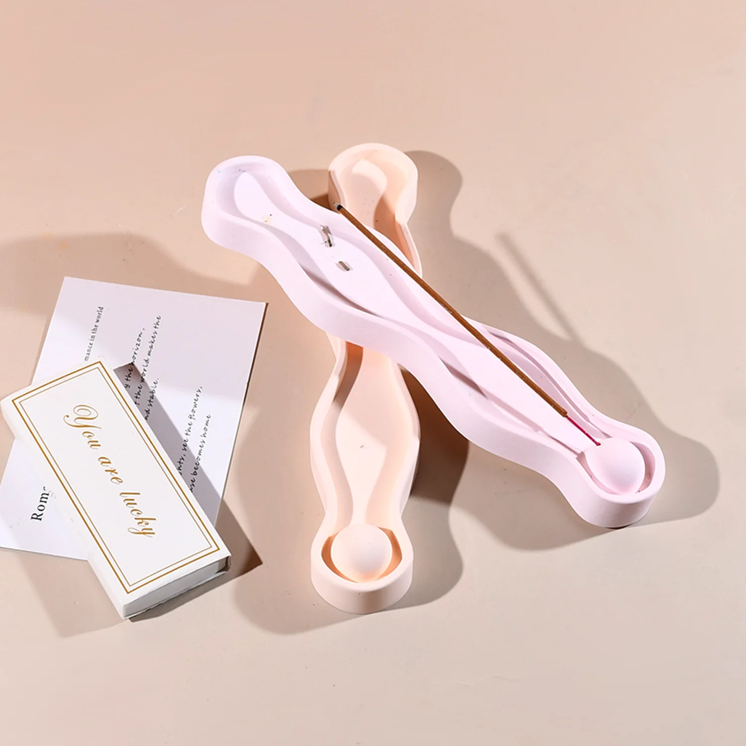 Wave Shape Incense Plate Clay Silicone Molds DIY Decoration Aromatherapy Incense Holder Tray Gypsum Plaster Cement Concrete Mold silicone mold