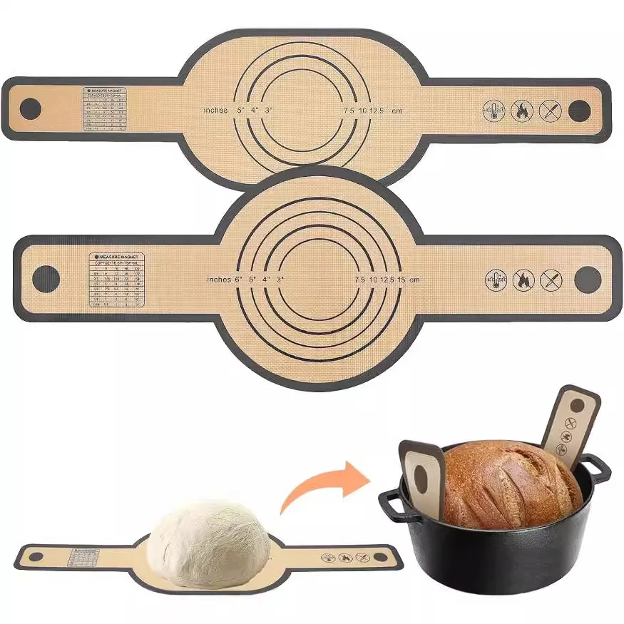 Silicone Bread Sling Mat for Dutch Oven Portable Long Handles Non-Stick Reusable Mat Easy Clean Sourdough Transfer 1