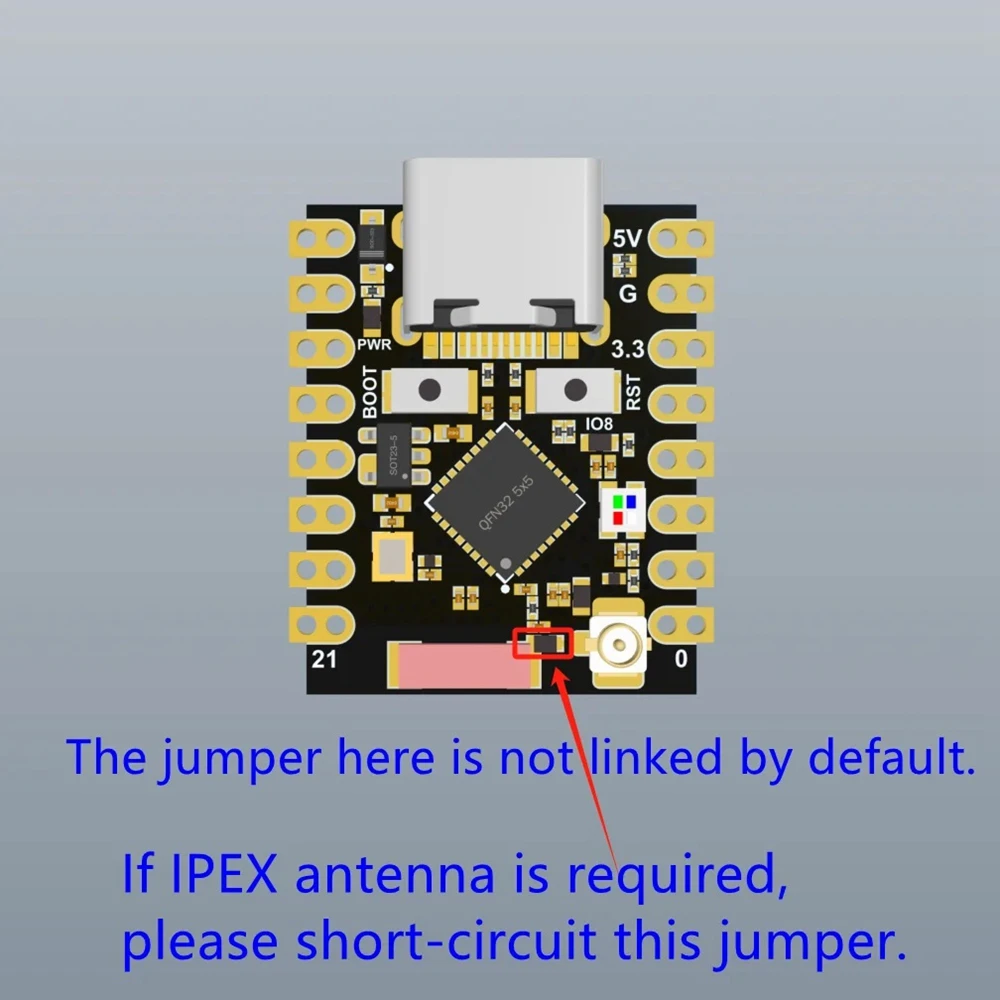 ESP32 C3 V2 Plus Development Board Mini Wifi BT Bluetooth Module RISC-V 32-Bit Single-Core Processor 16Pin Type-C mini development board