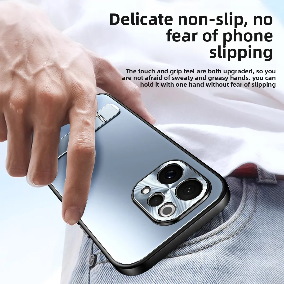 New Advanced Simplicity Ultra-thin Metal Micro Matte Stand Anti-drop Shockproof Case Cover