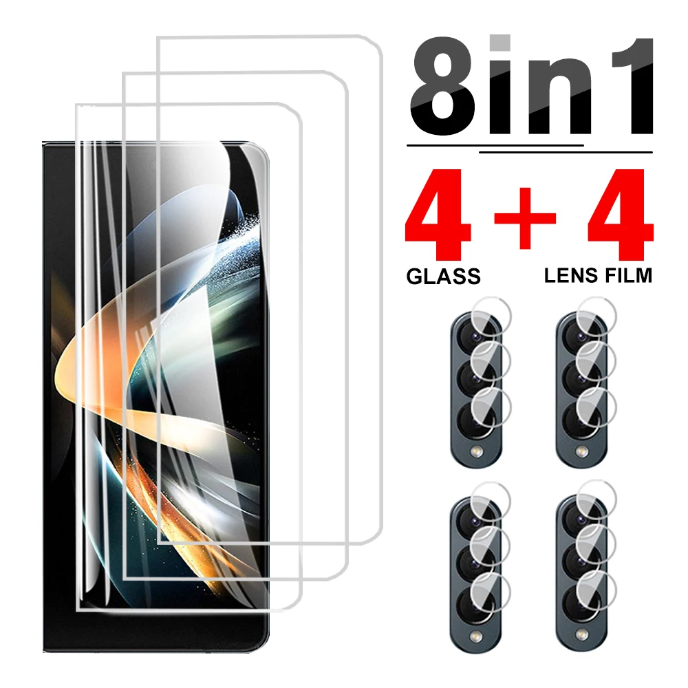 

8in1 For Samsung Galaxy Z Fold 4 Tempered Glass Screen Protector For Samsung Z Fold 3 ZFold3 5G Camera Lens HD Protective Glass