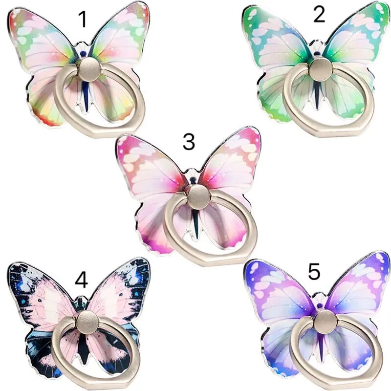 Butterfly Design Colorful Cartoon Phone Stand Ring Holder - Cute and Creative