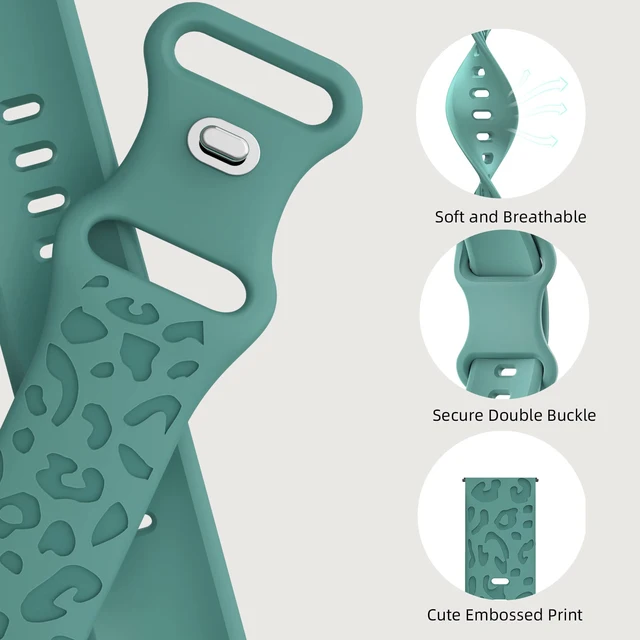 Engraved Leopard Silicone Band