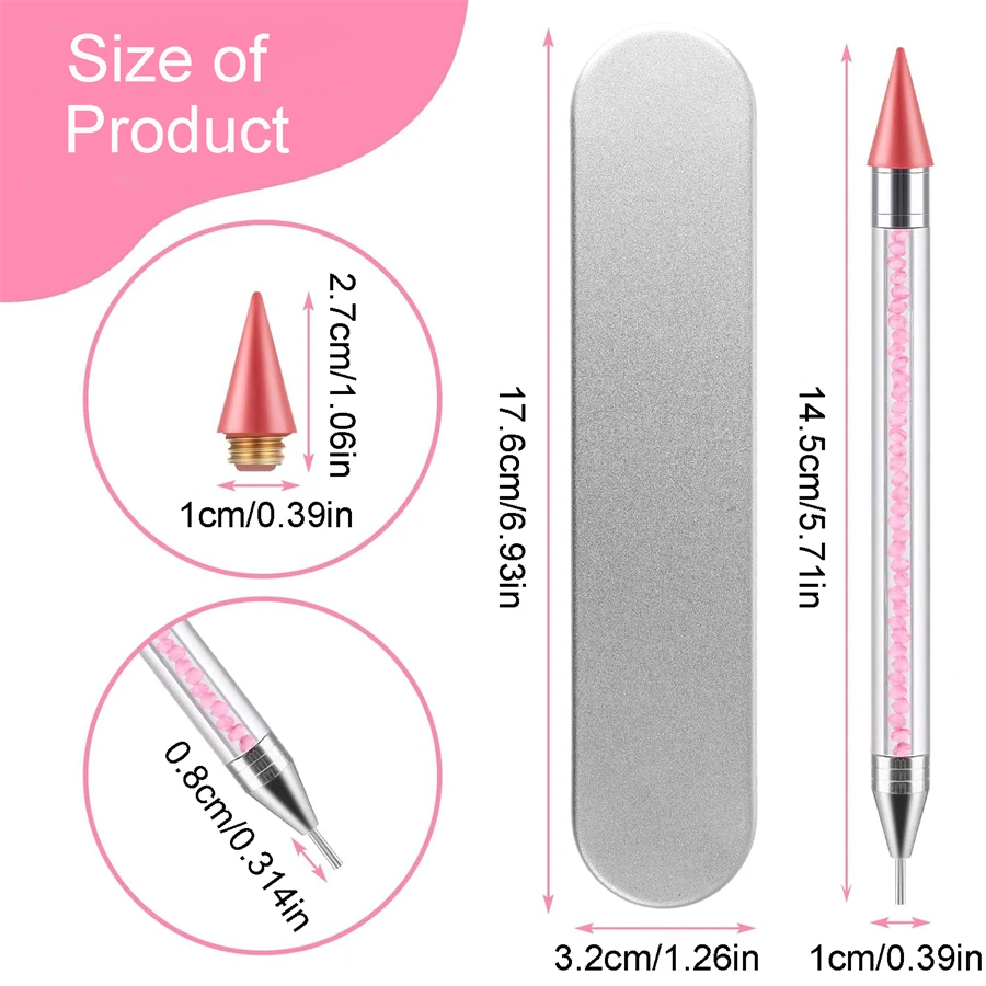 Rhinestone Pencil Pick Up Gem Stone Decorations Wax Pen Crystal Diamond Jewel Picker for Nail Art DIY Dotting Tool 2