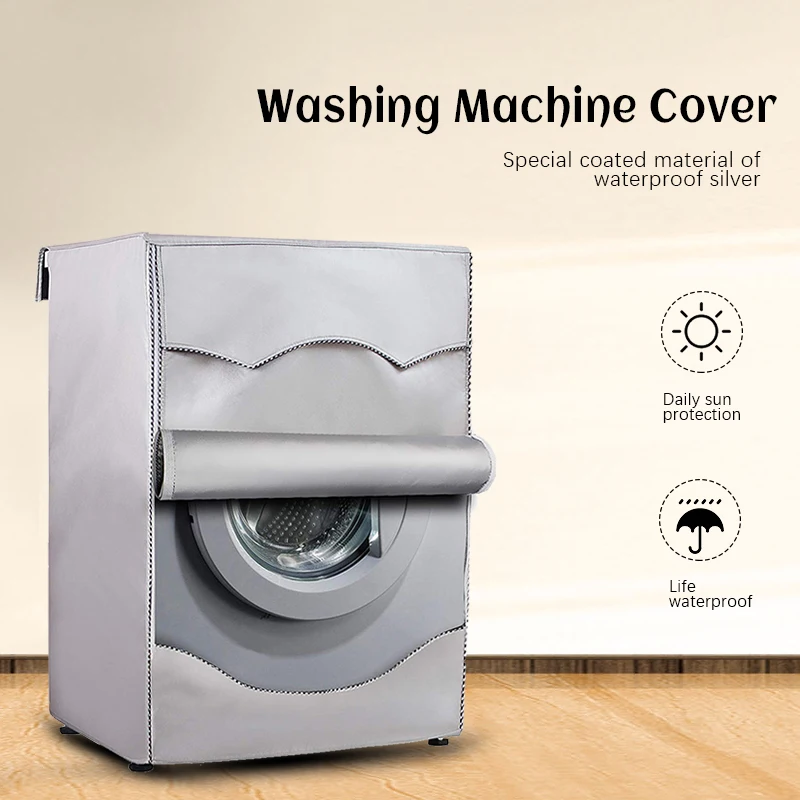 Waterproof Zippered Washing Machine Top Cover Dust Guard Dryer Dustproof Protect 