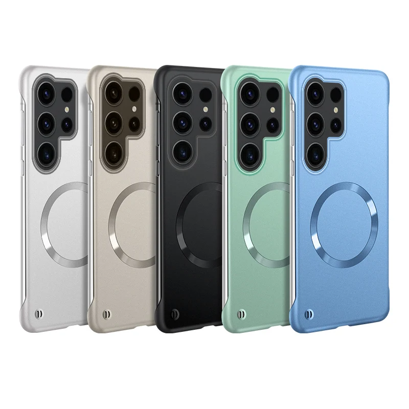 Sleek Matte Metallic Magnetic Phone Case with Breathable Design