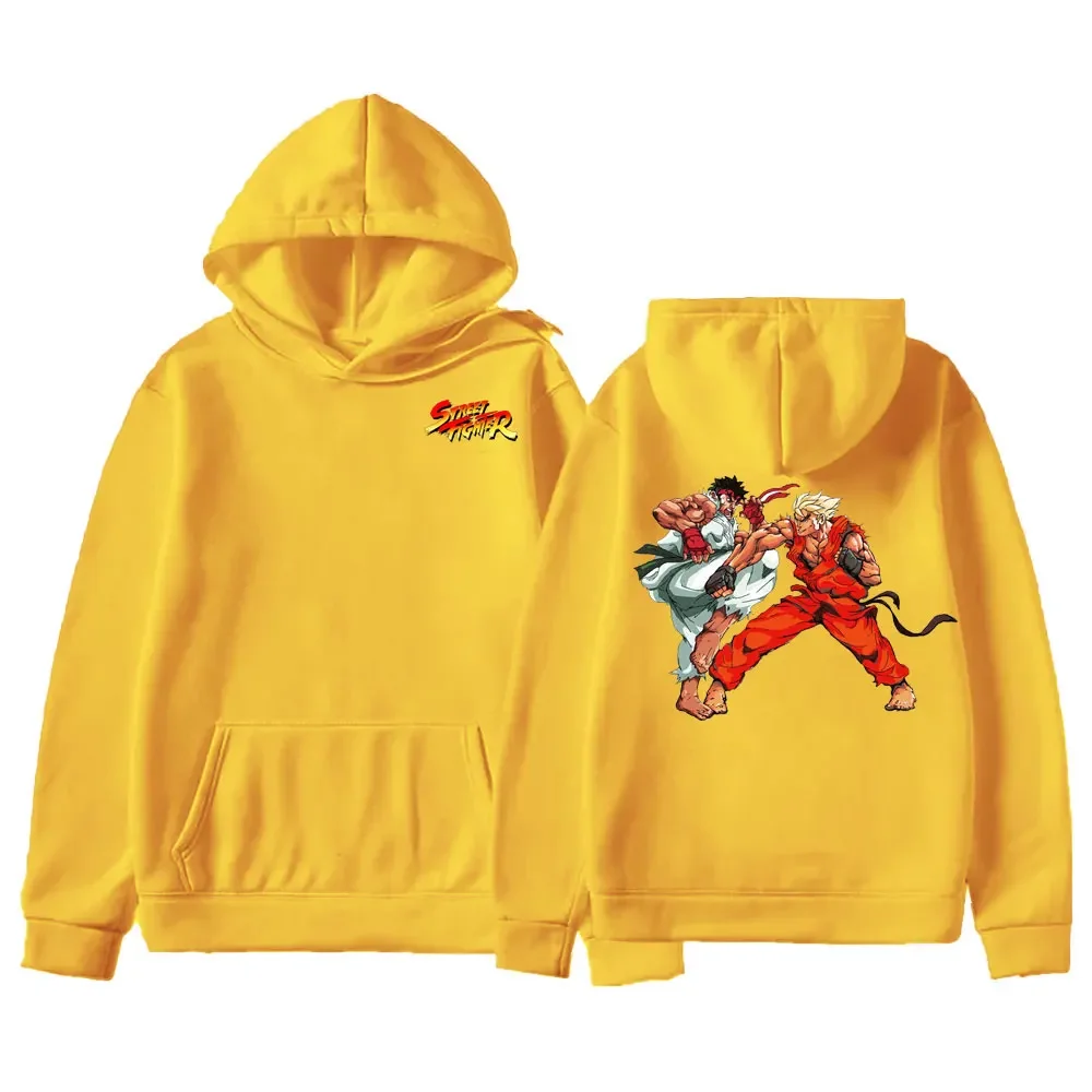 

New Arrival Street Fighter Men's Hoodie Anime Game Print Casual Autumn Long-sleeved Sweatshirt Double-sided Printed Streetwear