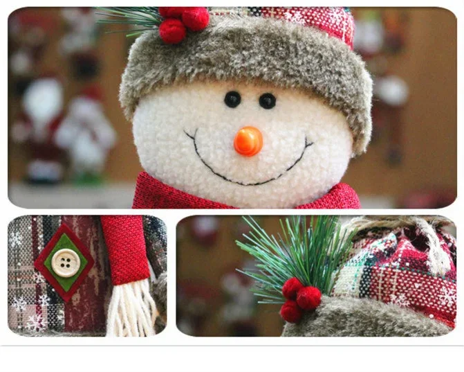 55*18 Cm Christmas Doll Decorations For Home Xmas Gift Snowman Santa Claus Standing Doll Plush Toys New Year Decor 2025 Noel 6