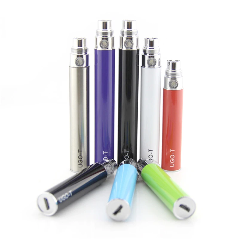 Lot de 5 batteries UGOT vapoteur Micro USB Passthrough 1100mah, pour Cigarette électronique EGO