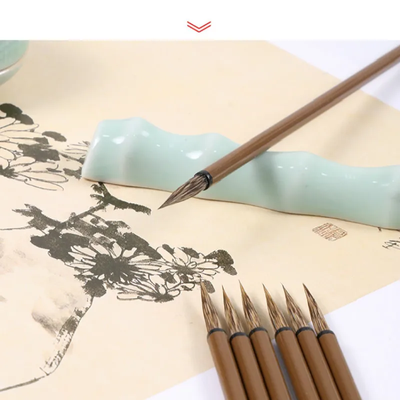 Chinese Painting Fine Line Brush Stone Badger Hair Watercolor Freehand Painting Line Drawing Brush Calligraphy Brush Tinta China