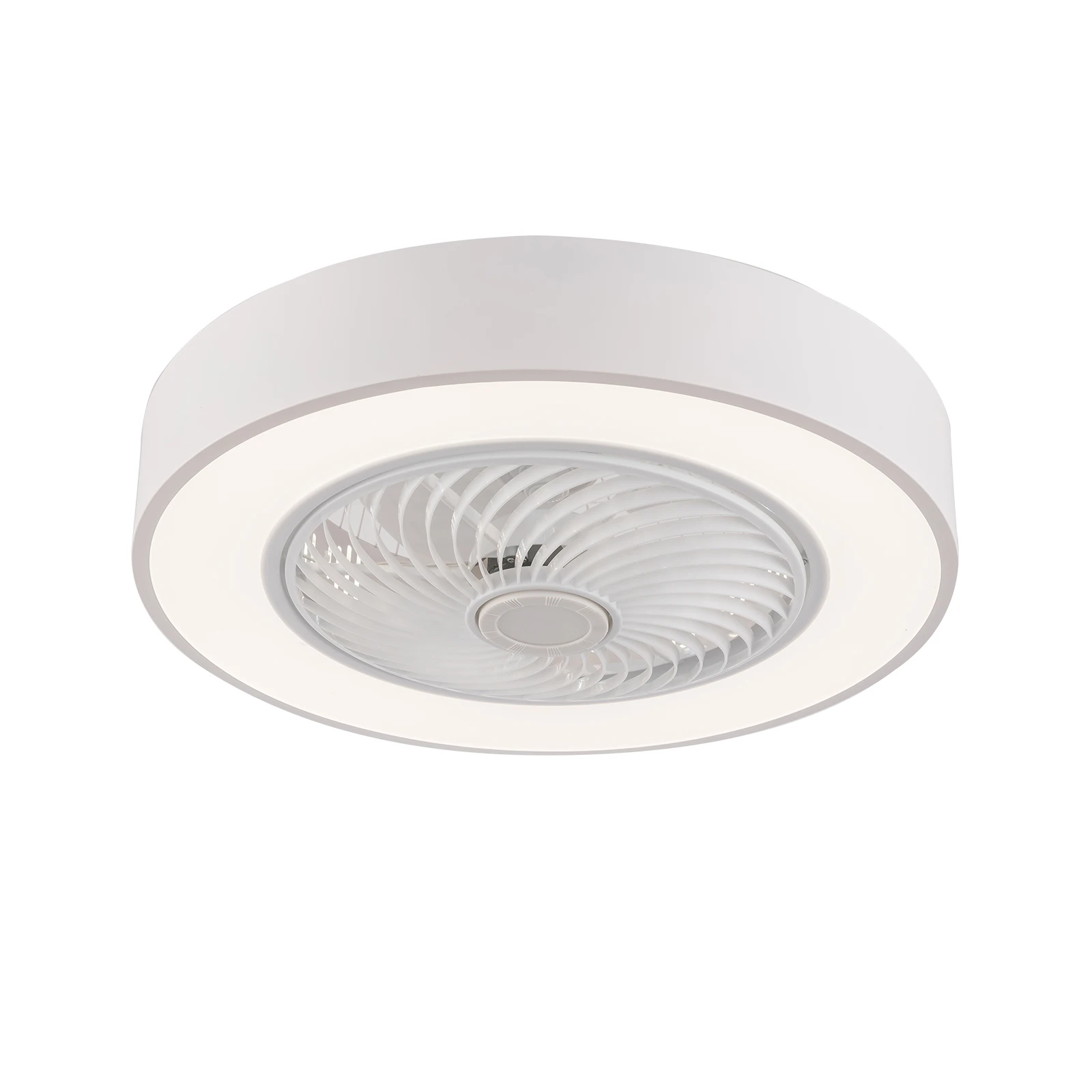 22" Enclosed Ceiling Fans with Lights Remote Control, Low Profile Flush Mount Ceiling Fan Light, 3 Colors Dimmable LED, 3 Sp