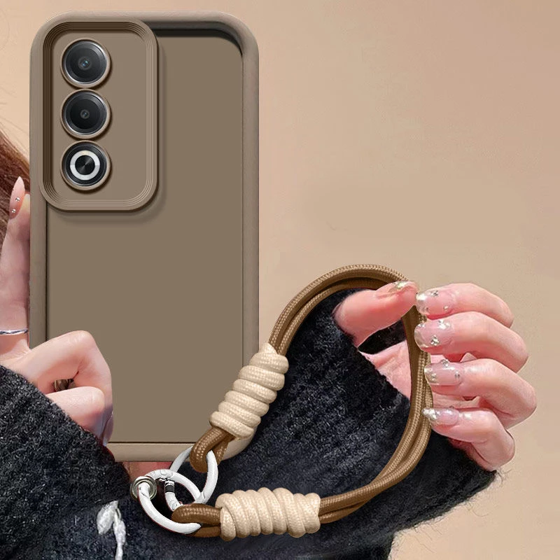 Elegant Weaving Lanyard Matte Case – Skin Feel Shockproof Protection