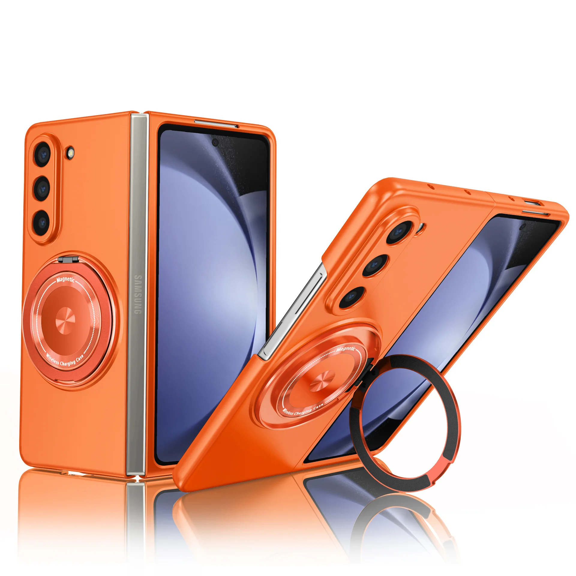 Magnetic Wireless Charging Case with 360° Rotating Stand Holder - Protective Cover