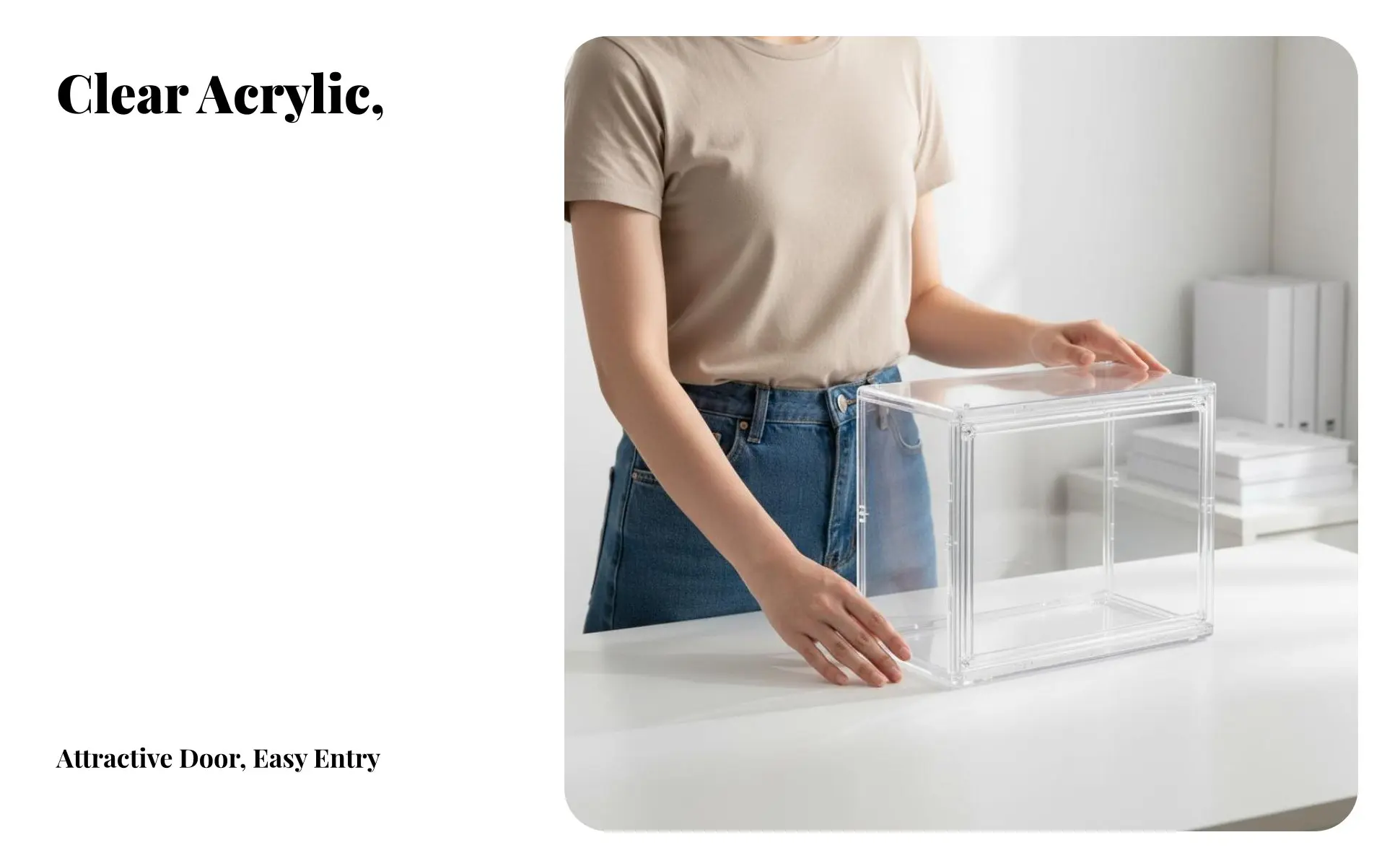 Acrylic Display Box High Distinctness Clear Acrylic Display Box Transparent Storage Container Particles Proof for Collectors