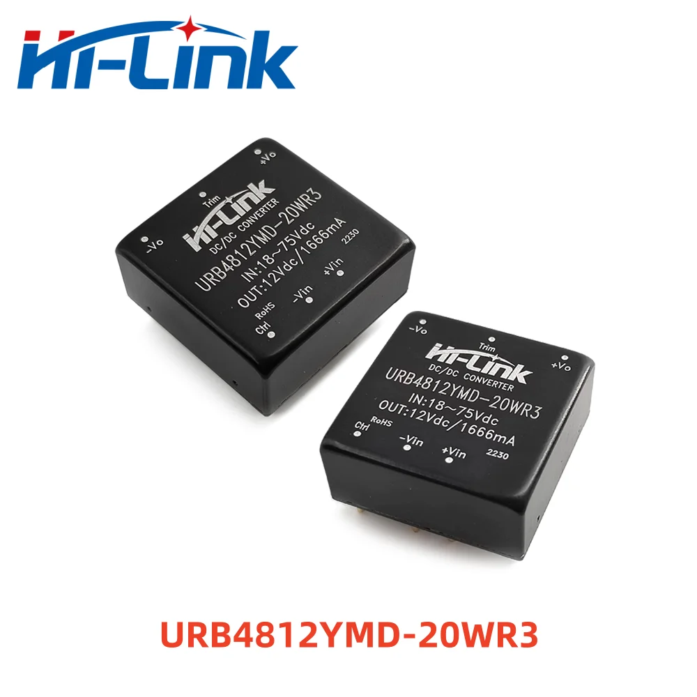 Hi-Link DC-DC 48V to 5V 12V 15V 24V Step Down Converter Mini Isolated Power Supply Module URB4805YMD-20WR3 URB4812YMD-20WR3