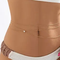 Boho Multilayer Rhinestone Belly Belt Waist Chain for Women Summer Bikini Sexy Harness Body Chains Festival Jewelry Accessories