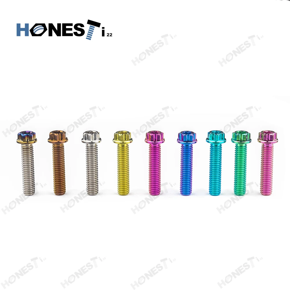HONESTI22 Gr5 Titanium Bolts 1.25P M8X45/50/55/60mm CNC Small head screws ForMotorcycle Brakes modification