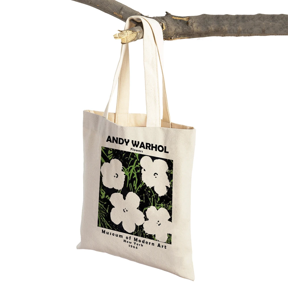 Vintage Art Andy Warhol Shoulder Shopper Bag Abstract Women