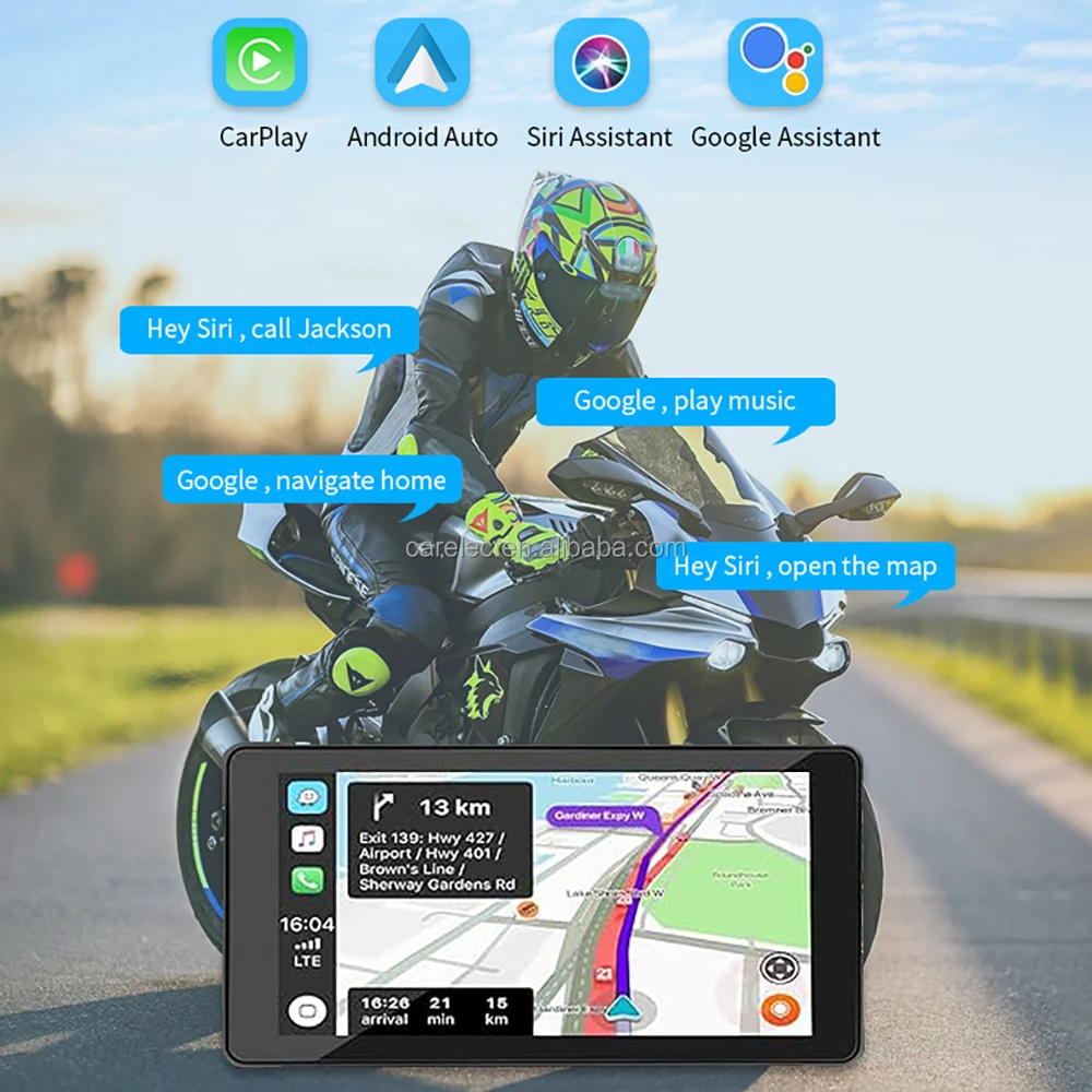 Wireless Android Auto Motorcycle 5.5 inch CarPlay Screen Waterproof Convenient Wireless Motorcycle GPS Carplay Navigator