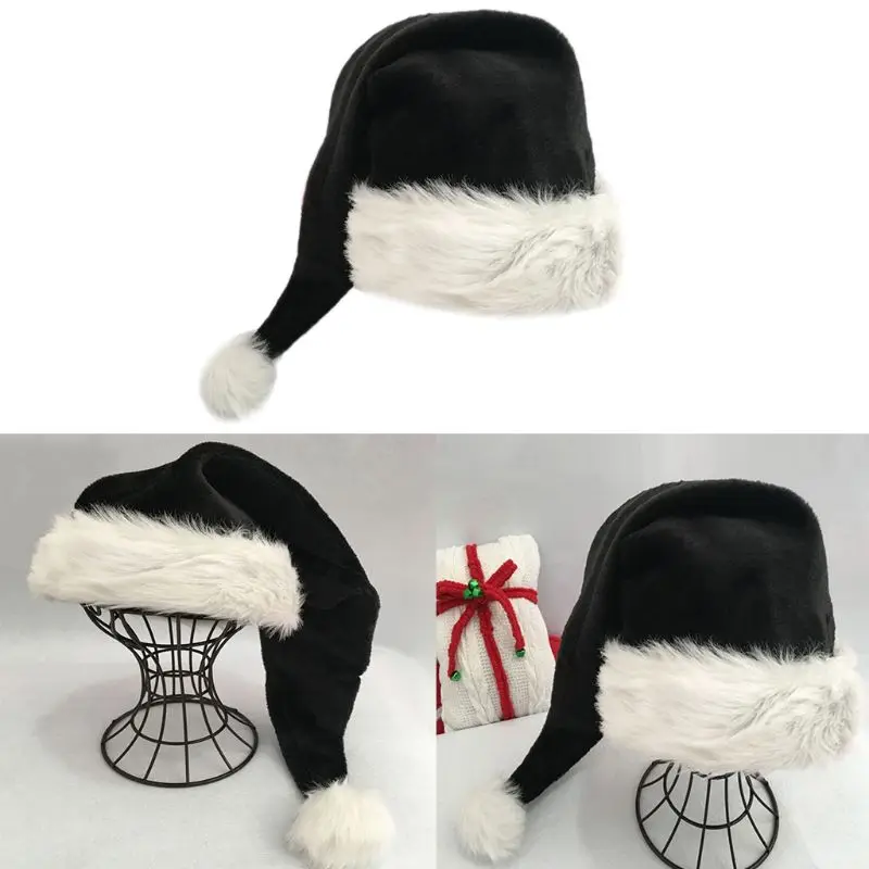 

Рождественская шапка Санта-Клауса для черной рождественской темы, товары для новогодней вечеринки