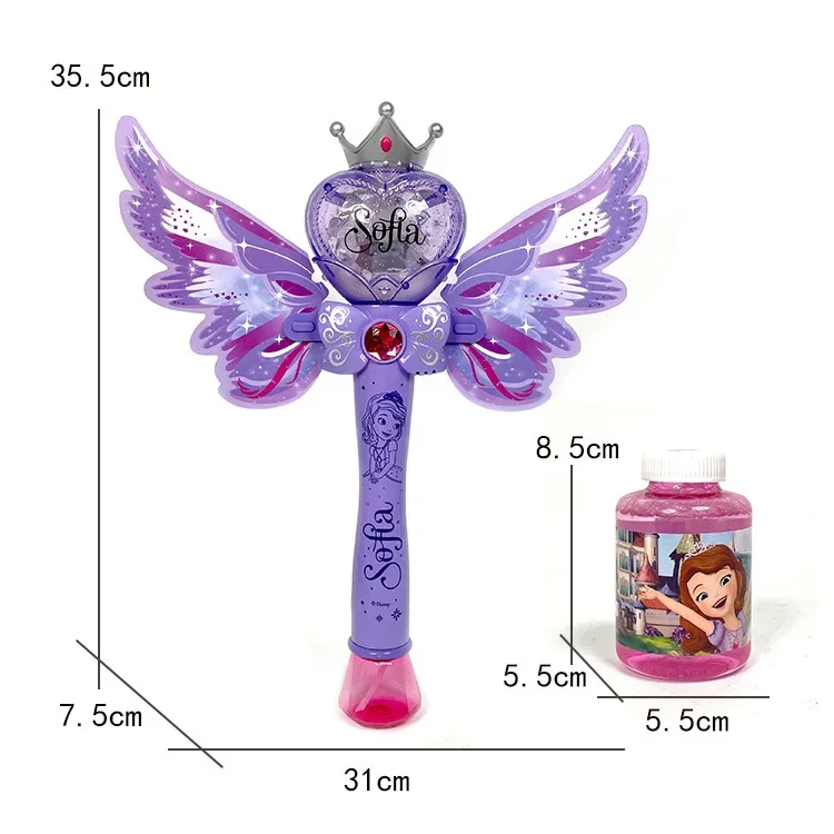Disney cute Frozen Windmill Bubble Stick Automatic Lighting Music Fairy Stick Bubble Toy Girl Toy without bubble liquid 3