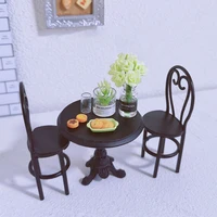Fairy Garden Table and Chairs Metal Retro Dollhouse Miniature Garden Items Set Terrarium Home Living room Decoration Accessories 1