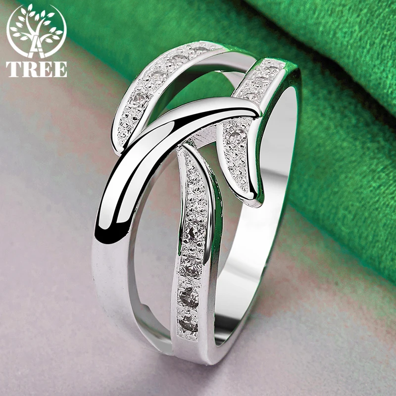 Nuovo anello in argento Sterling 925 nobile lucido elegante AAA con zirconi per anelli da donna festa di moda banchetto di compleanno gioielli con ciondoli per matrimoni