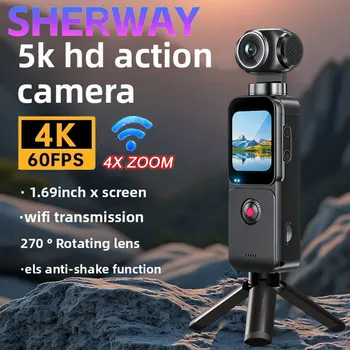 Azione tascabile 4K 270 °   Stabilizzazione ruotabile automatica Touch Screen Sport DV Bodycam 4X Zoom Videoregistratore digitale portatile