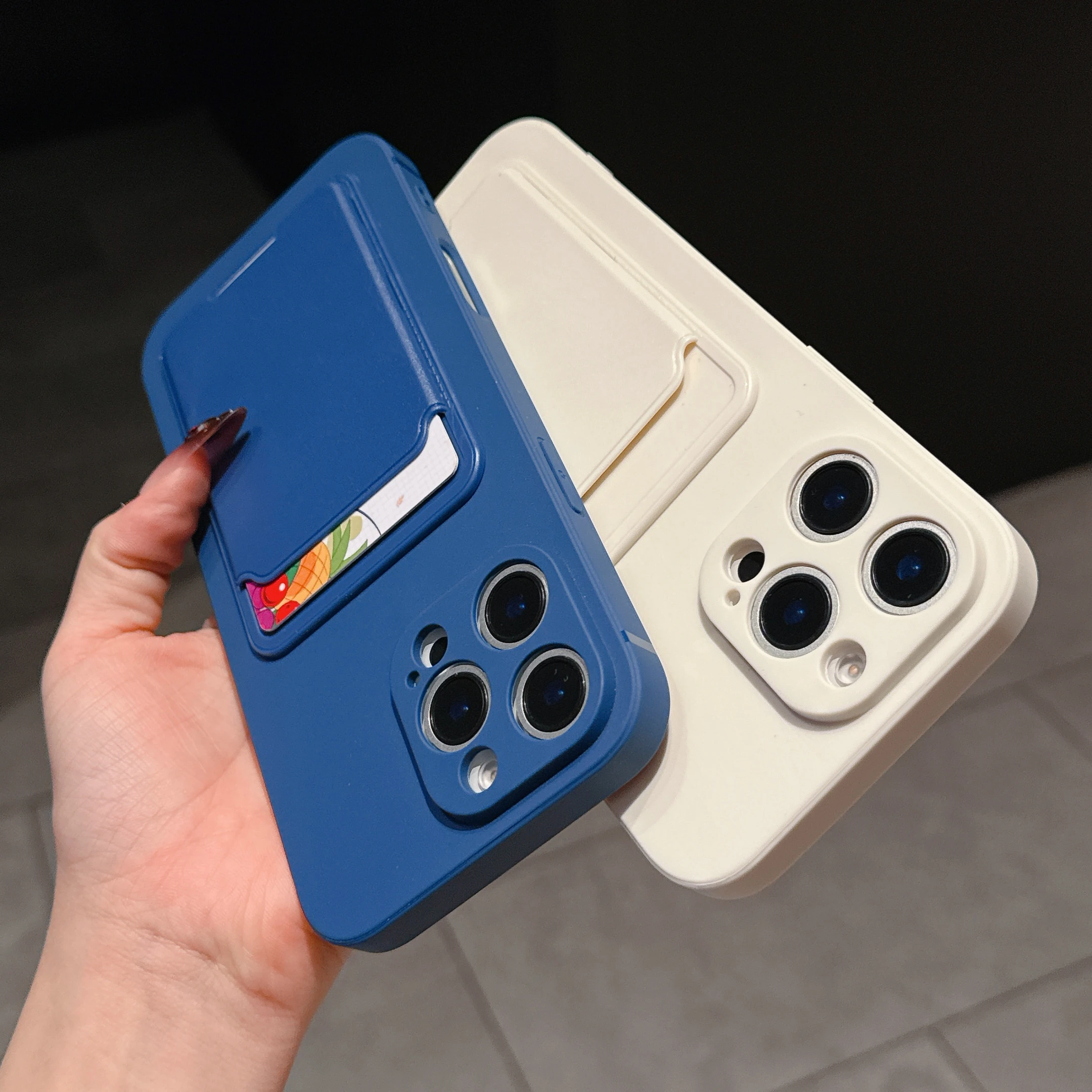 Premium Wallet Cover with Card Slot Holder - Soft Silicone Case