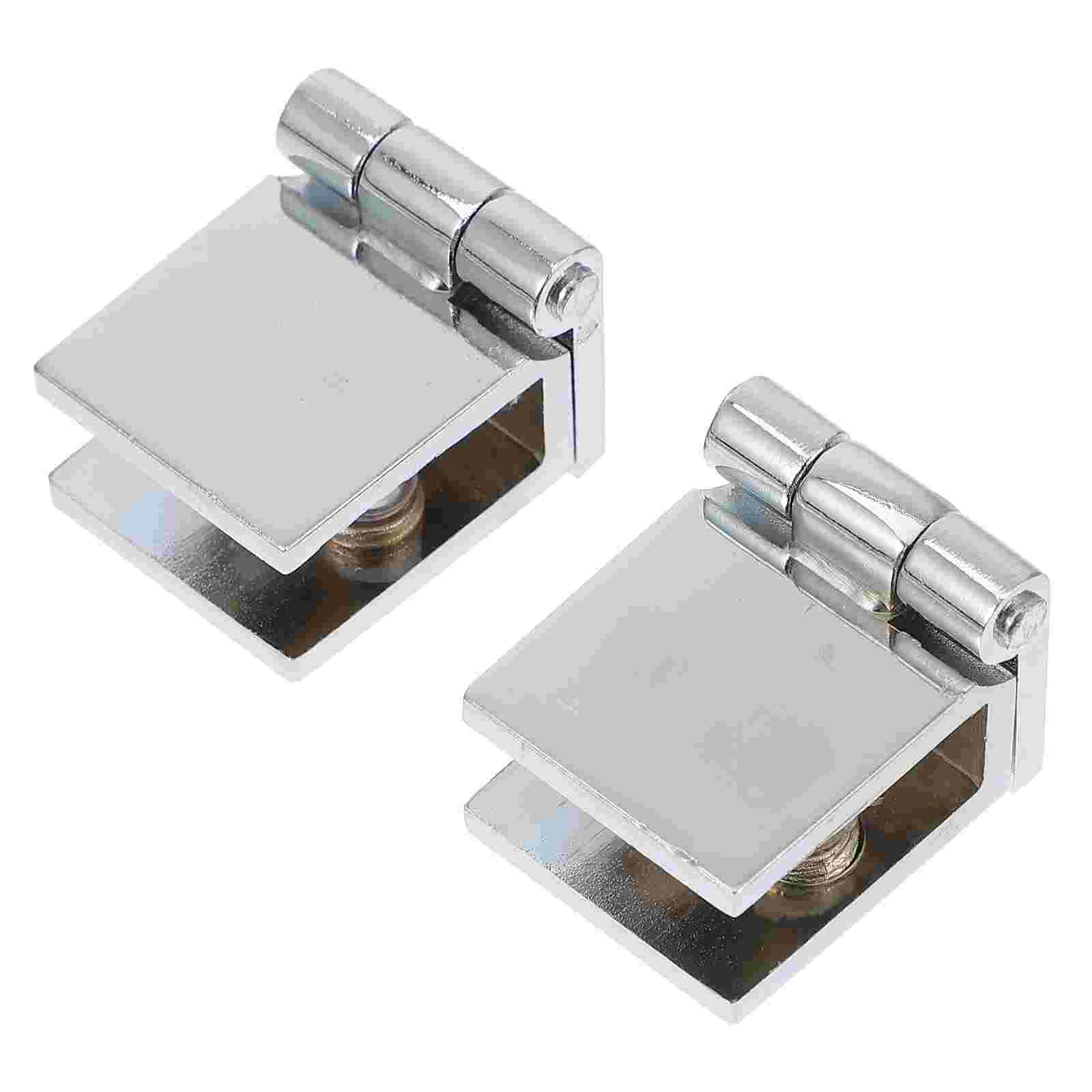 

2Pcs Cabinet Door Hinge Metal Heavy Duty Bathroom Cabinet Frameless Glass Door Hinge Display Cabinet