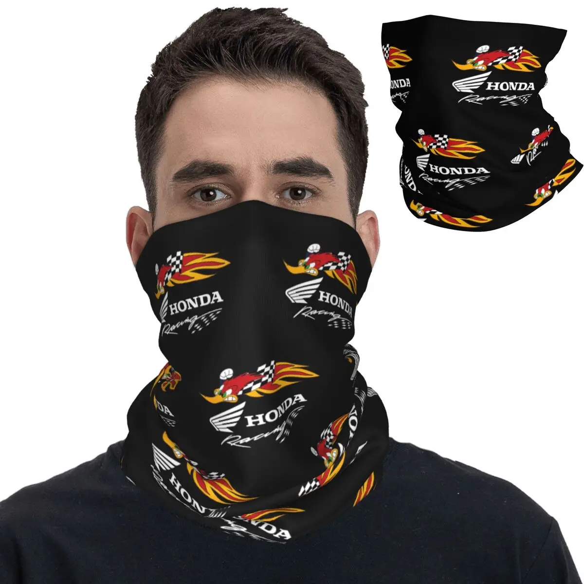 

Hondas Racing Bandana Neck Gaiter Printed Mr.Horsepower Wrap Scarf Multi-use Headwear Running Unisex Adult Washable