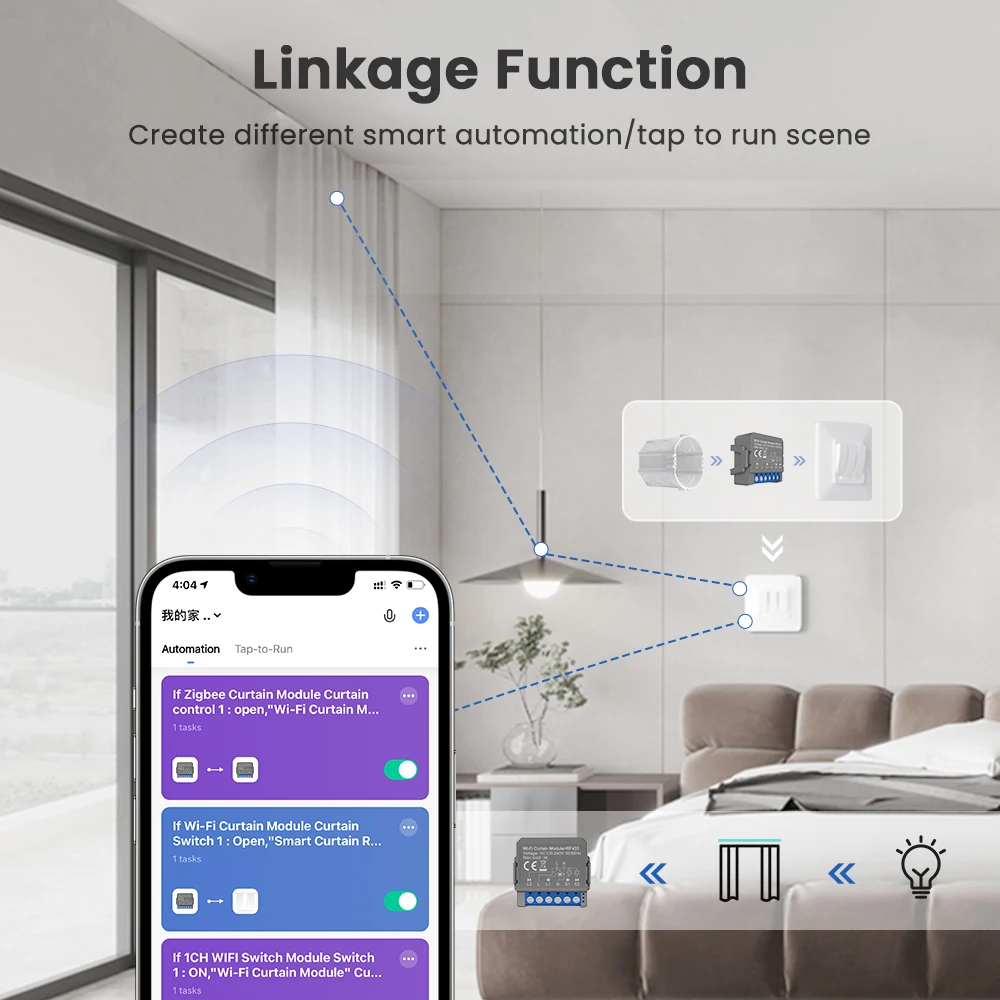 WiFi Smart Curtain Switch Module,Smart Life APP Remote Control,Work for Alexa Go