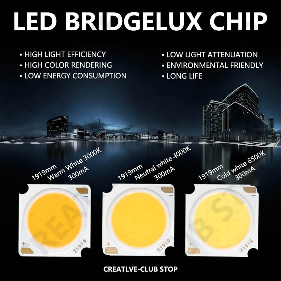 10 stücke 1919 10 W 20 W 30 W 40 W LED COB Chip Leuchtdiode Importiert Bridgelux Kristall Chip DC30-33V DIY Downlight Panel Licht – Detail 7