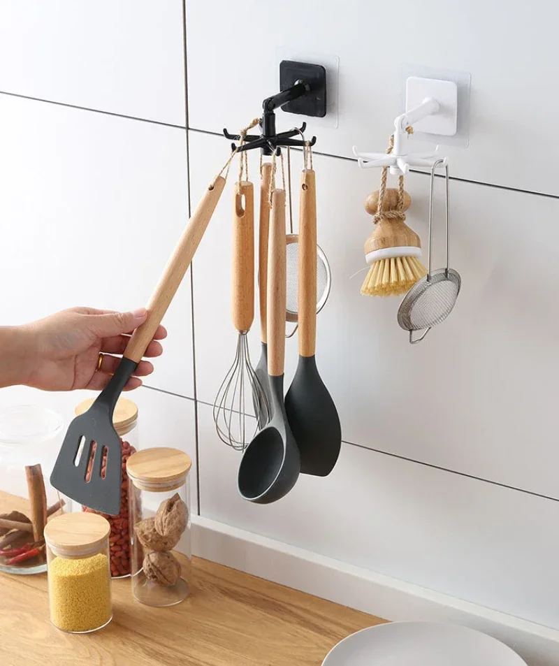 Wohnaccessoires Kleidung Küche Haken Kleiderbügel 1/2 Stück Haus und Dekoration Rack Regal Sechs-Klauen-Aufbewahrungszubehör Stanzen ohne – Detail 8