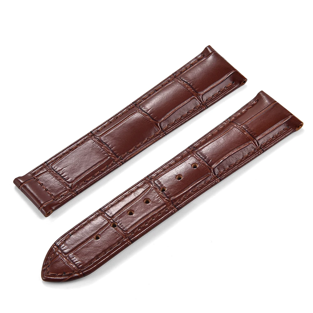Premium Leather Watch Strap with Solid Deployment Buckle - Unisex Luxury Watch Accessory