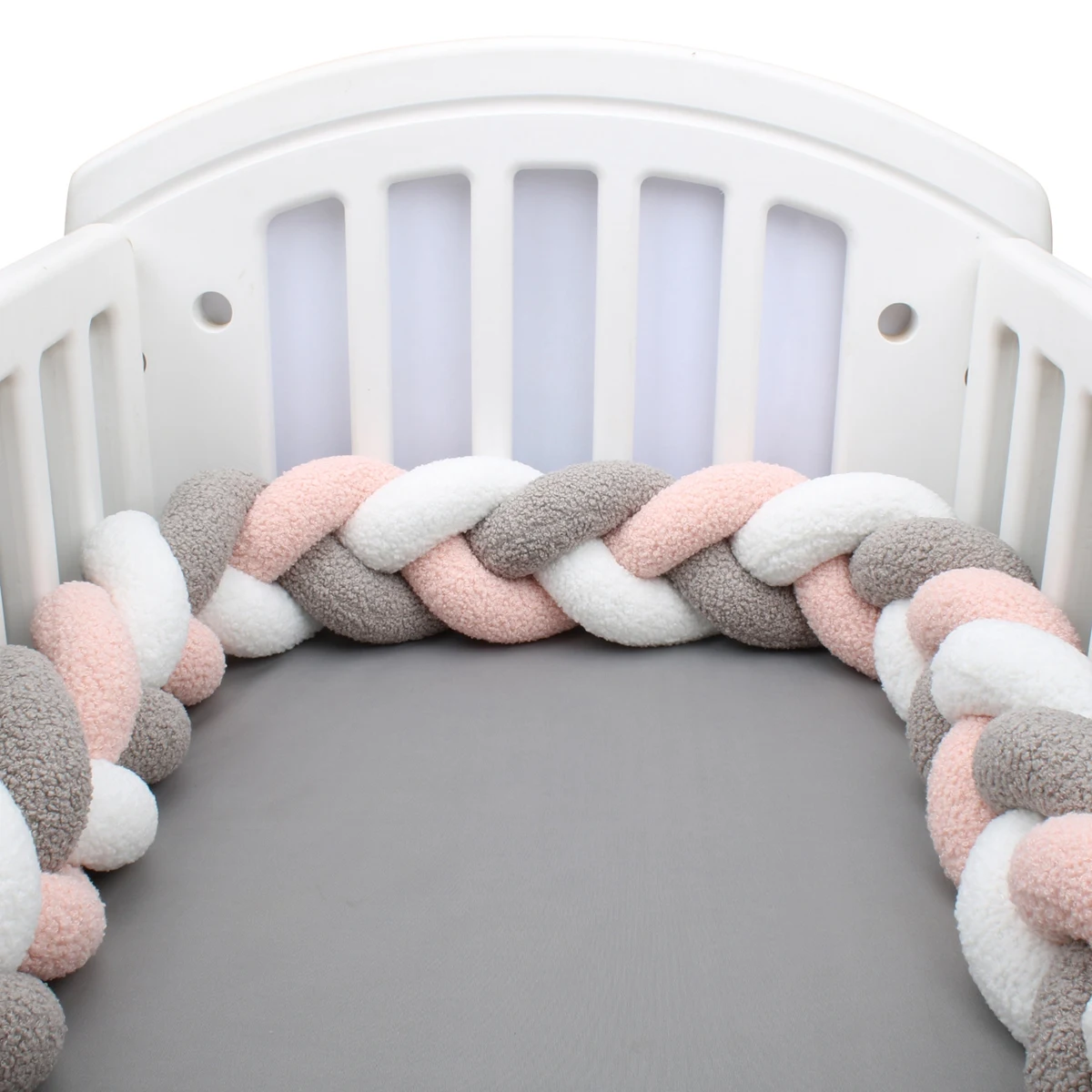 Newborn Baby Crib Bumper Cot Protector 2M Infant Bedding Set for Babies Boys Girls Braid Knot Pillow Cushion Room Decor crib bumper