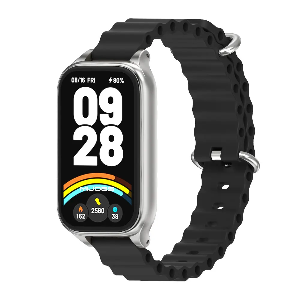 ตัวเลือกสินค้า สายรัดซิลิโคนสำหรับ Mi Band 9/8 Active นุ่มสบาย ใส่สบายตลอดวัน