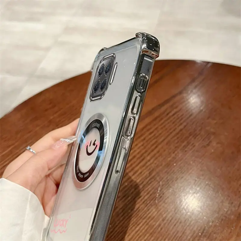 Transparent Smile Face Magnetic Phone Case - Airbag Anti-Knock Cover